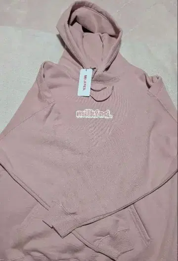 milkfed. 핑크 후드 부착 후드티