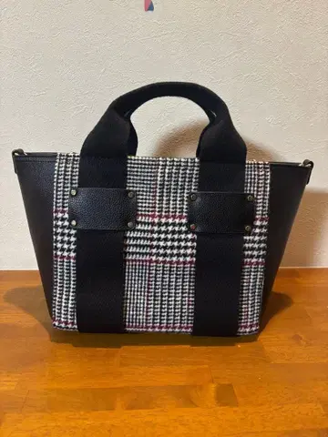 언타이틀 체크 무늬 토트백