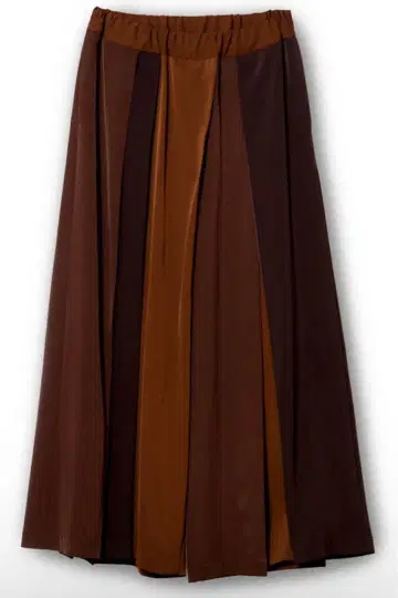 OSMOSIS 플리츠 롱 스커트 브라운 계열