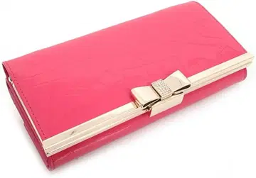 OMNIA 옴니 리본 무늬 3단 장지갑