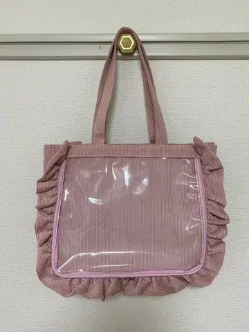 이타백 프릴 토트백 코듀로이 스쿠미 핑크 자카마트