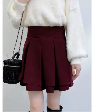 백 레이스업 턱 플레어 스커트 미사용 새상품