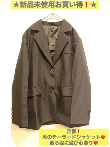 미사용 새상품 백 슬릿/비대칭 디자인 블랙 테일러드 자켓