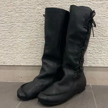 안티카 antiqua 천연 가죽 레이스업 롱 부츠 레이스업 24.5