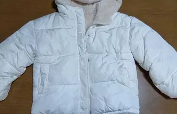 다운 리버서블 보아 화이트 베이지 후드