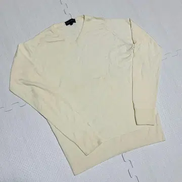 존스메들리 남성용 V넥 스웨터 아이보리 XS 영국제