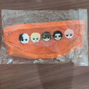 [리얼 피스] 오렌지 컬러 캐릭터 파우치
