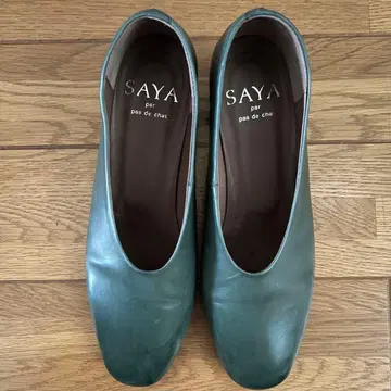 SAYA 천연 가죽 슬립온 볼로네제 제법 신발 GRN