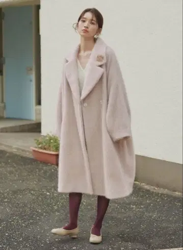 SNIDEL 샤기 코쿤 코트 BEG