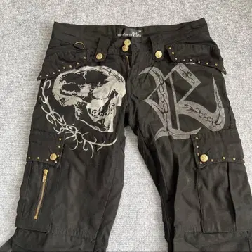 카고 팬츠 y2k 헤이세이 해골