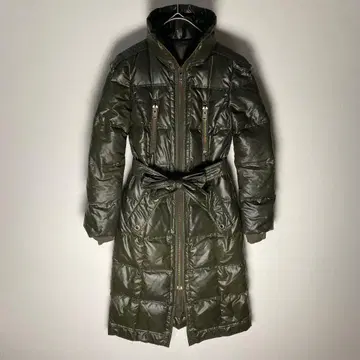 FAIRY SHADE 스탠드 카라 벨티드 롱 다운 자켓 M