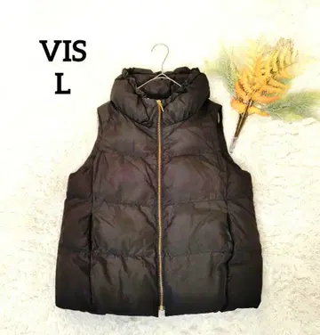 비스 여성용 퀼팅 베스트 (L) 블랙 집업 스탠드 카라