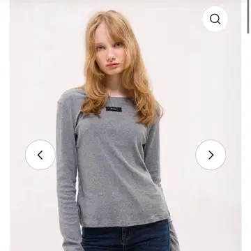 lace tag soft long sleeve T-shirts gray