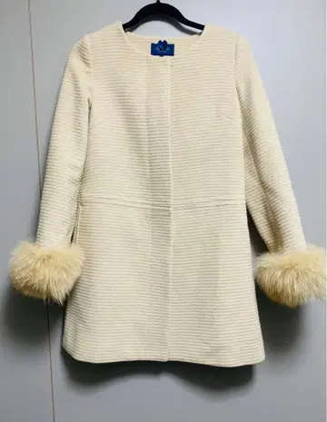 유나이티드 애로우즈 퍼 베이지 롱 코트