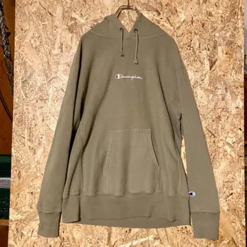 Champion 리버스 위브 후드티 X-LARGE 올리브 그린