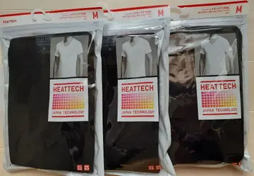 유니클로 히트텍 V넥T 블랙 M 3장 세트