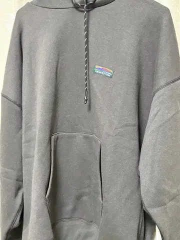 그레이 후드 부착 로고 오버 사이즈 후드티