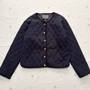 유나이티드 애로우즈 노카라 퀼팅 자켓 골드 버튼