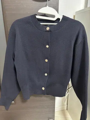 그린 라벨 릴랙싱 비쥬 버튼 가디건 네이비 F