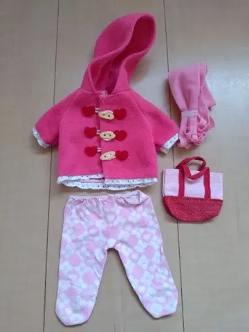 멜짱 핑크 더플 코트 세트