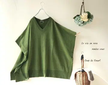 새상품 할인 3L 그린 니트 판초 베스트 와이드 실루엣 빅 사이즈