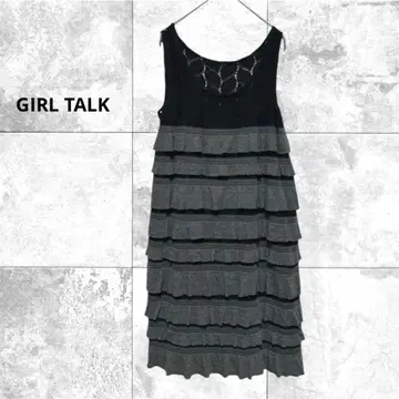 GIRL TALK 새상품급 슬리브리스 프릴 티어드 튜닉 원피스