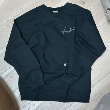 Hamp Back 블랙 맨투맨 L