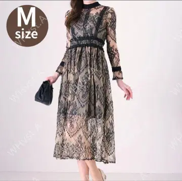 레이스 원피스 M 블랙 포멀 드레스 결혼식 파티 경사