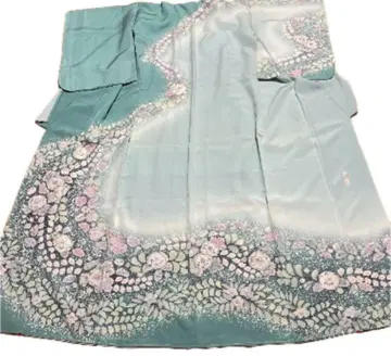 스이잔 공방 츠지카 꽃 청록색 꽃무늬 호몬기