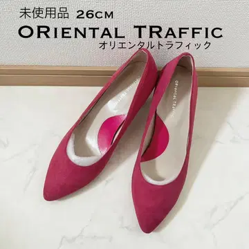 미사용 오리엔탈 트래픽 7cm 힐 펌프스 핑크 26cm(42)