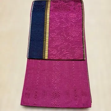 반폭 오비 하카타 오리 순수 실크 리버서블