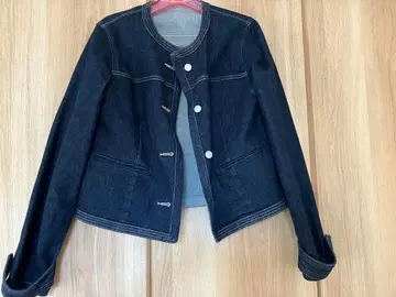 아뉴앙스 노카라 데님 자켓 숏 기장