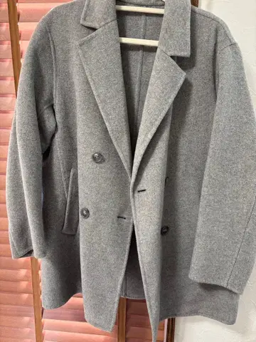 UNIQLO 더블 페이스 숏코트 그레이 XL