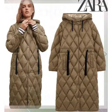 새상품급 ZARA 퀼팅 다운 롱 코트 롱 다운 자라 S