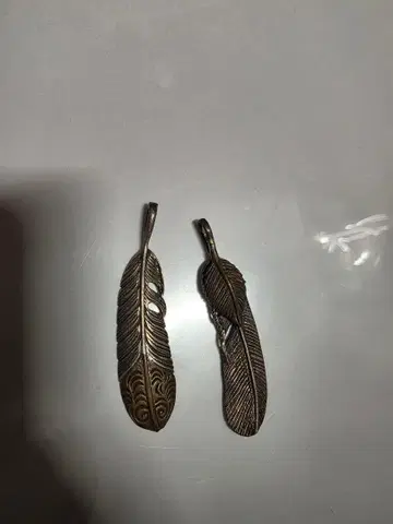 깃털 모티브 실버 펜던트 2개 세트