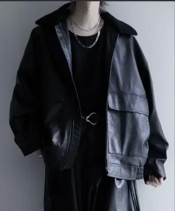 PU 보아 플라이트 자켓 가죽 재킷