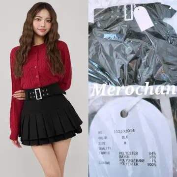 다리치 더블 플리츠 미니 스커트 M 사이즈