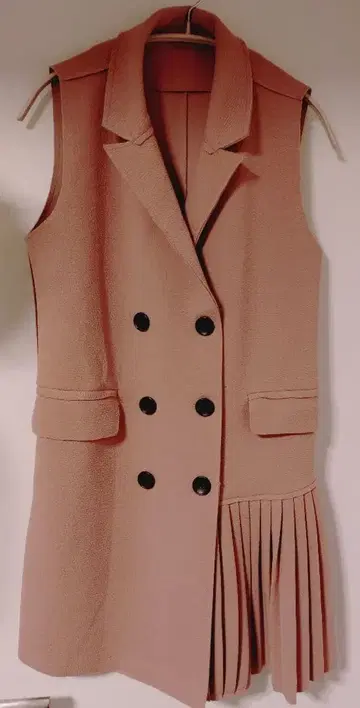 [ 새상품급 ] 스모키 핑크 베스트풍 원피스