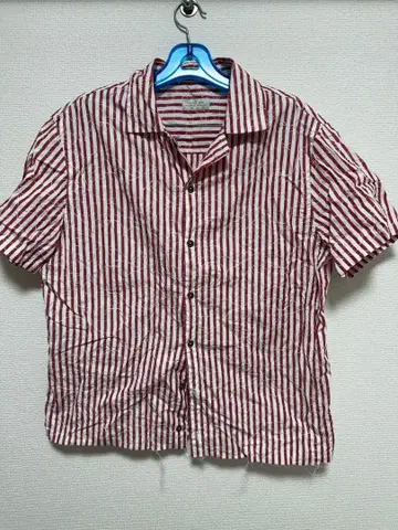 ZARA 자라 컷오프 짧은 기장 자수 꽃 스트라이프 반팔 셔츠