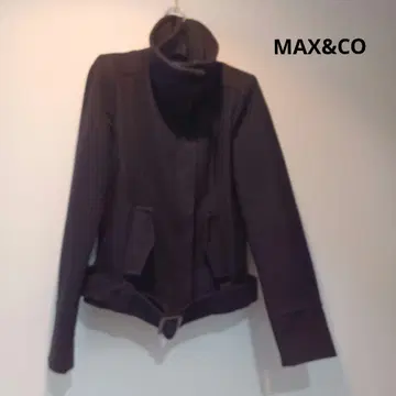 MAX&CO 블랙 숏 기장 라이더 스코트 슬림 아우터