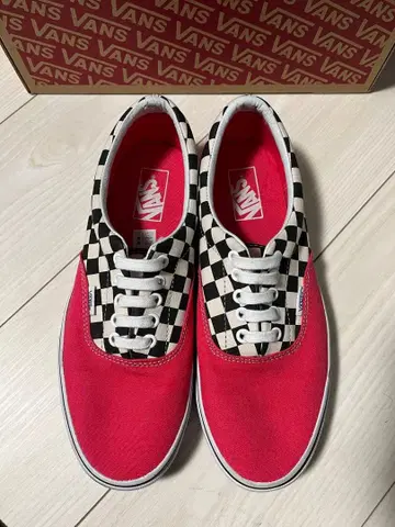 VANS ERA 27cm 에라 루즈 레드 2톤 체커