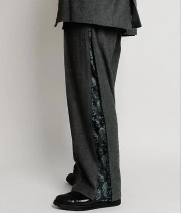 subciety Herringbone zip wide slacks