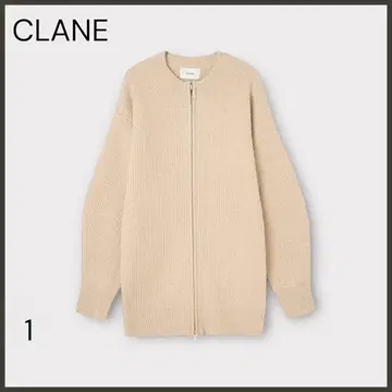 [ CLANE 클라네 ] 지퍼 리브 니트탑/고품질/성숙 캐주얼/아이보리
