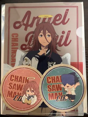 체인소 맨 카페 천사의 악마 빔 클리어 파일 코스터 세트
