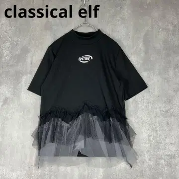 새상품급 classical elf 블랙 반팔 상의 튤 여름