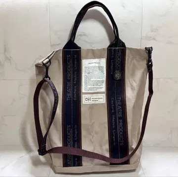 거의 미사용 시어터 프로덕츠 JQ 테이프 스퀘어 토트 L 사이즈 베이지