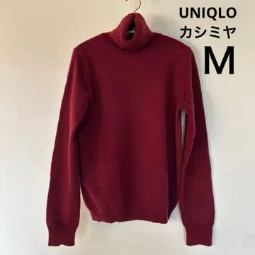 [ 5회 착용 ] UNIQLO 100% 캐시미어 터틀넥 스웨터 M 와인