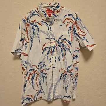 망고하우스 아단 패턴 반팔 셔츠 M 카리유시