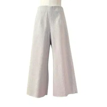 미사용 새상품 일본제 PJC 압축 울 크롭 와이드 팬츠 라이트 그레이