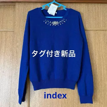 [ 택 포함 새상품 ] index 울 혼방 니트 로얄 블루